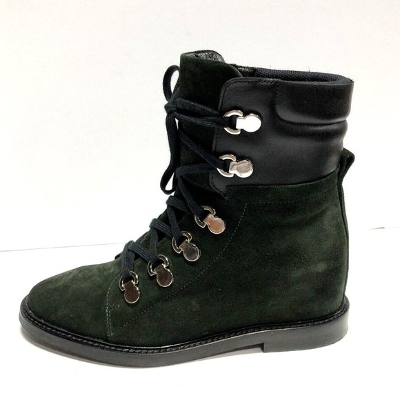Aquatalia Womens Clarissa Weatherproof Boot Green/Black Size M